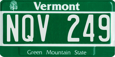 VT license plate NQV249