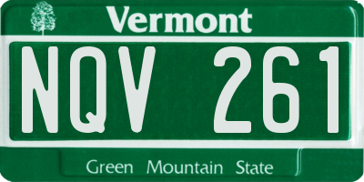 VT license plate NQV261