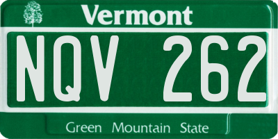 VT license plate NQV262