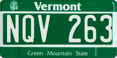 VT license plate NQV263