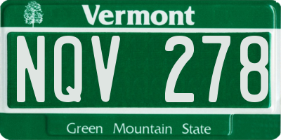 VT license plate NQV278