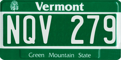 VT license plate NQV279