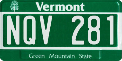 VT license plate NQV281