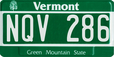 VT license plate NQV286