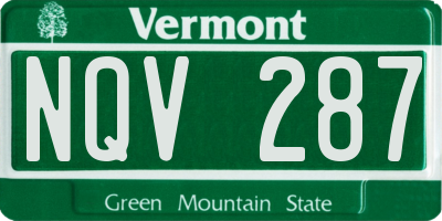 VT license plate NQV287