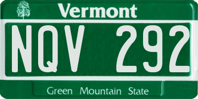 VT license plate NQV292