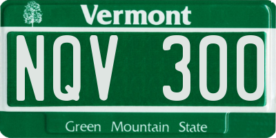 VT license plate NQV300