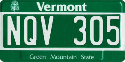 VT license plate NQV305