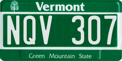 VT license plate NQV307