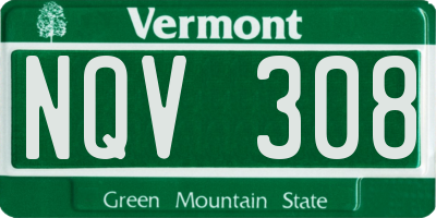 VT license plate NQV308