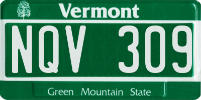VT license plate NQV309