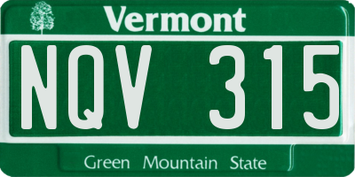 VT license plate NQV315