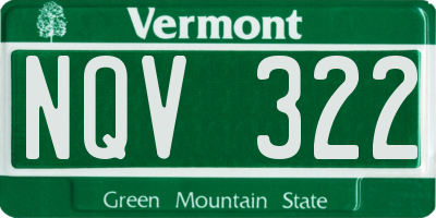 VT license plate NQV322
