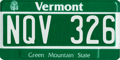 VT license plate NQV326