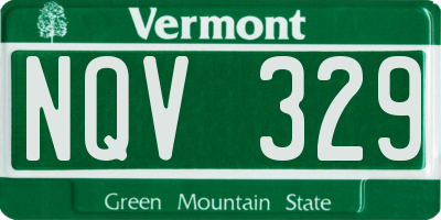 VT license plate NQV329