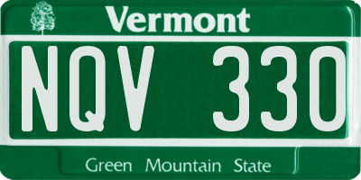 VT license plate NQV330