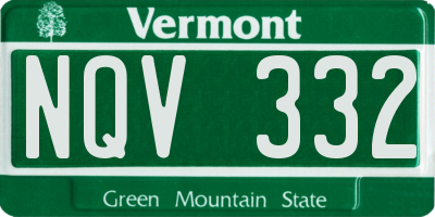 VT license plate NQV332