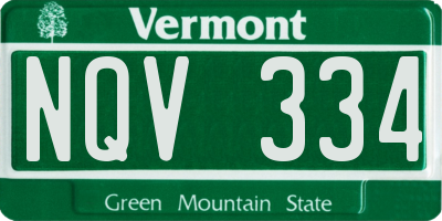 VT license plate NQV334