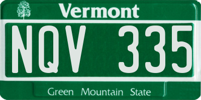 VT license plate NQV335