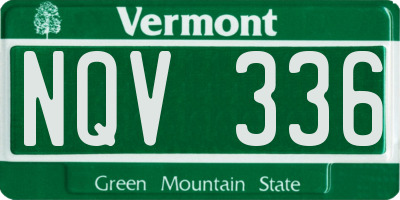 VT license plate NQV336