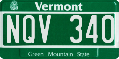 VT license plate NQV340