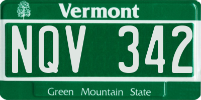 VT license plate NQV342
