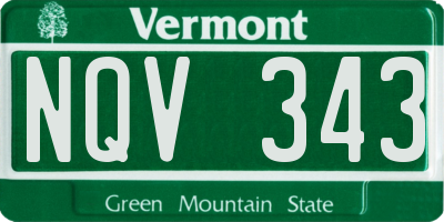 VT license plate NQV343
