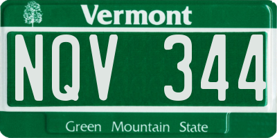 VT license plate NQV344