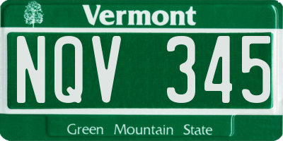 VT license plate NQV345
