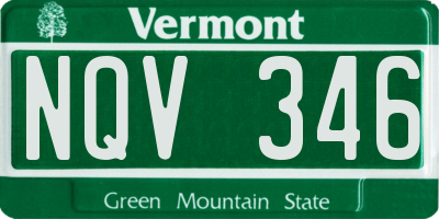 VT license plate NQV346