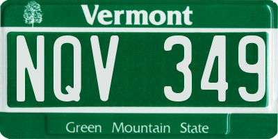 VT license plate NQV349