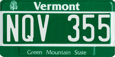VT license plate NQV355