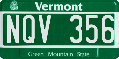 VT license plate NQV356