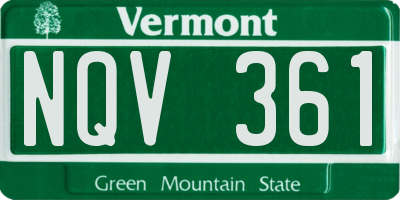VT license plate NQV361
