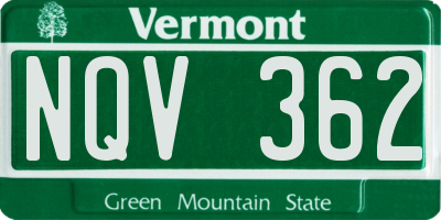 VT license plate NQV362
