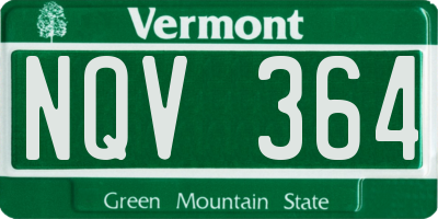 VT license plate NQV364