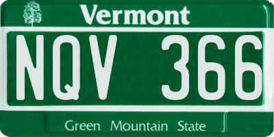 VT license plate NQV366