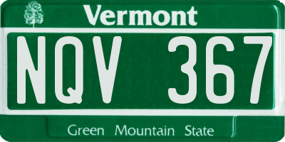 VT license plate NQV367