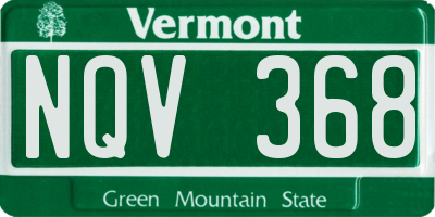 VT license plate NQV368