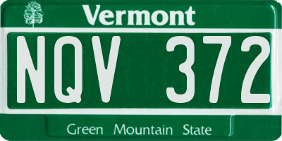 VT license plate NQV372