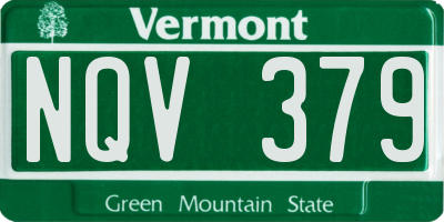 VT license plate NQV379