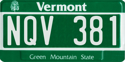 VT license plate NQV381