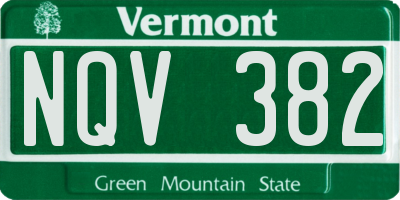 VT license plate NQV382