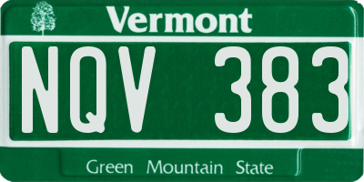 VT license plate NQV383