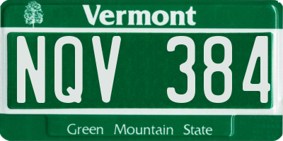 VT license plate NQV384