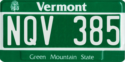 VT license plate NQV385