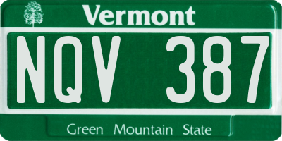VT license plate NQV387