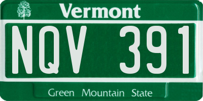 VT license plate NQV391