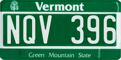 VT license plate NQV396
