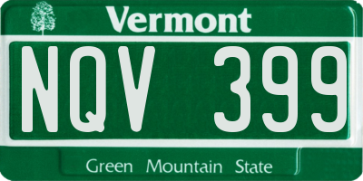 VT license plate NQV399